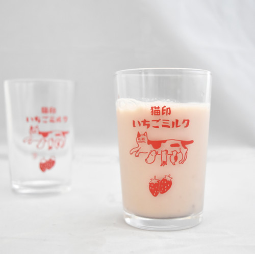 猫印いちごミルクグラス セット【送料無料対象外】 | seiyosha