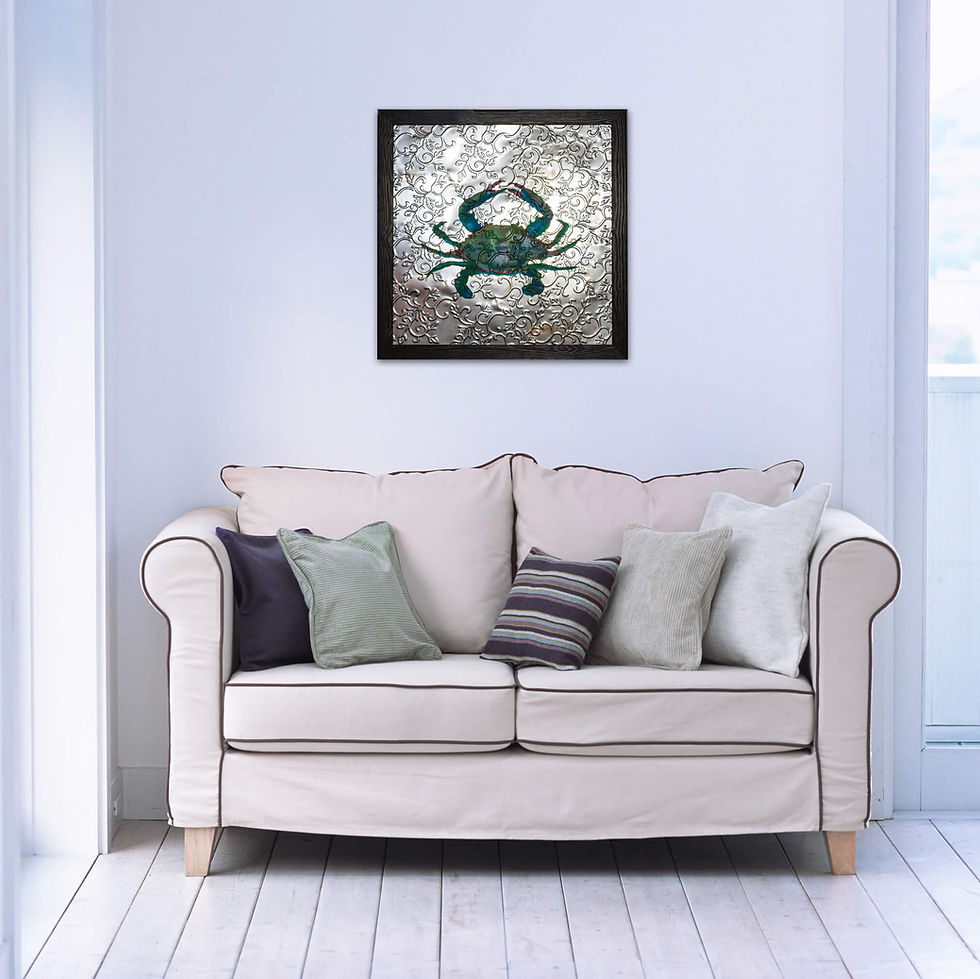 Thumbnail: Blue Crab on Reclaimed Ceiling Tile