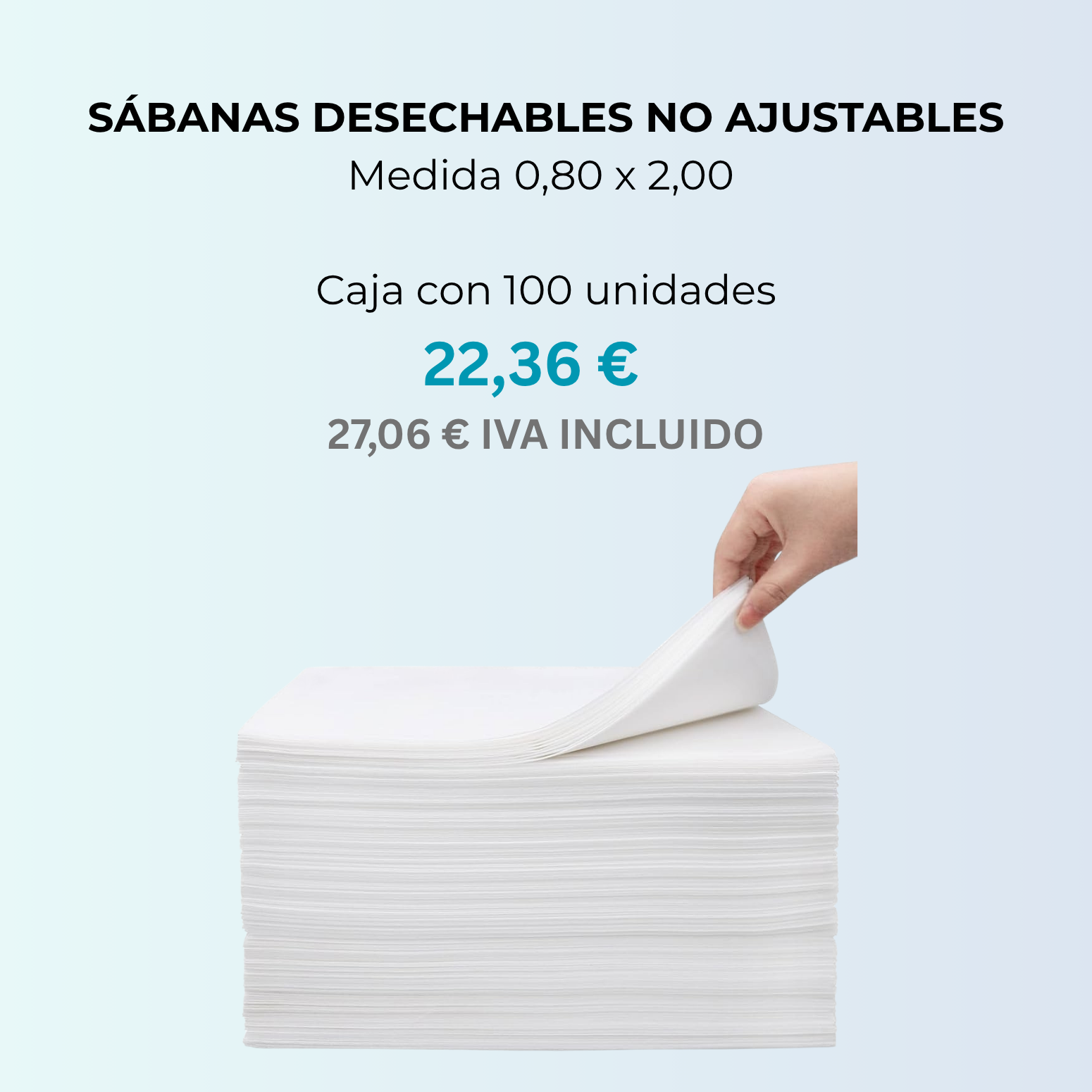 Sábanas no ajustables (100 unidades) 0,80 x 2,00