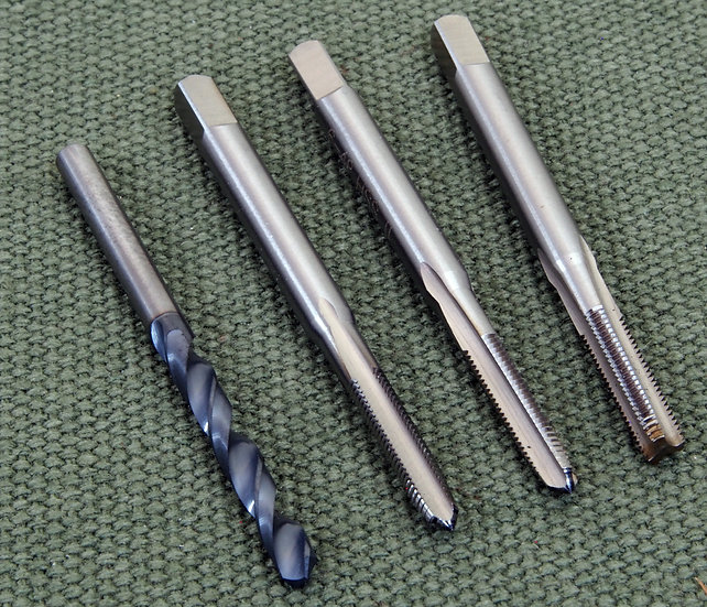 648 Drill & Tap, 4 piece set for rifle scope mounting. CARBIDE Drill