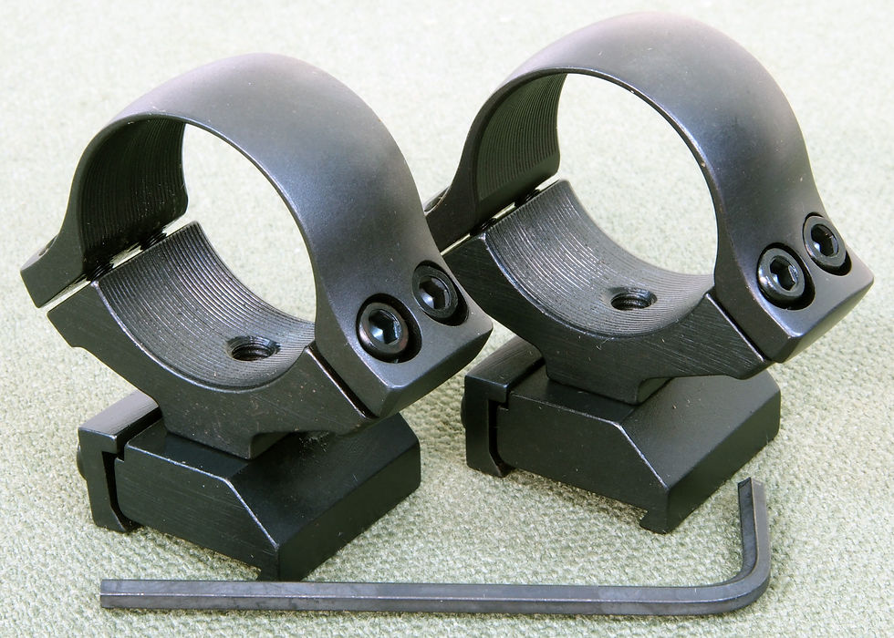 Thumbnail: BRNO #2 scope mounts, 2 PIECE, 1 inch rings, Quality STEEL MATTE Black / Blue.