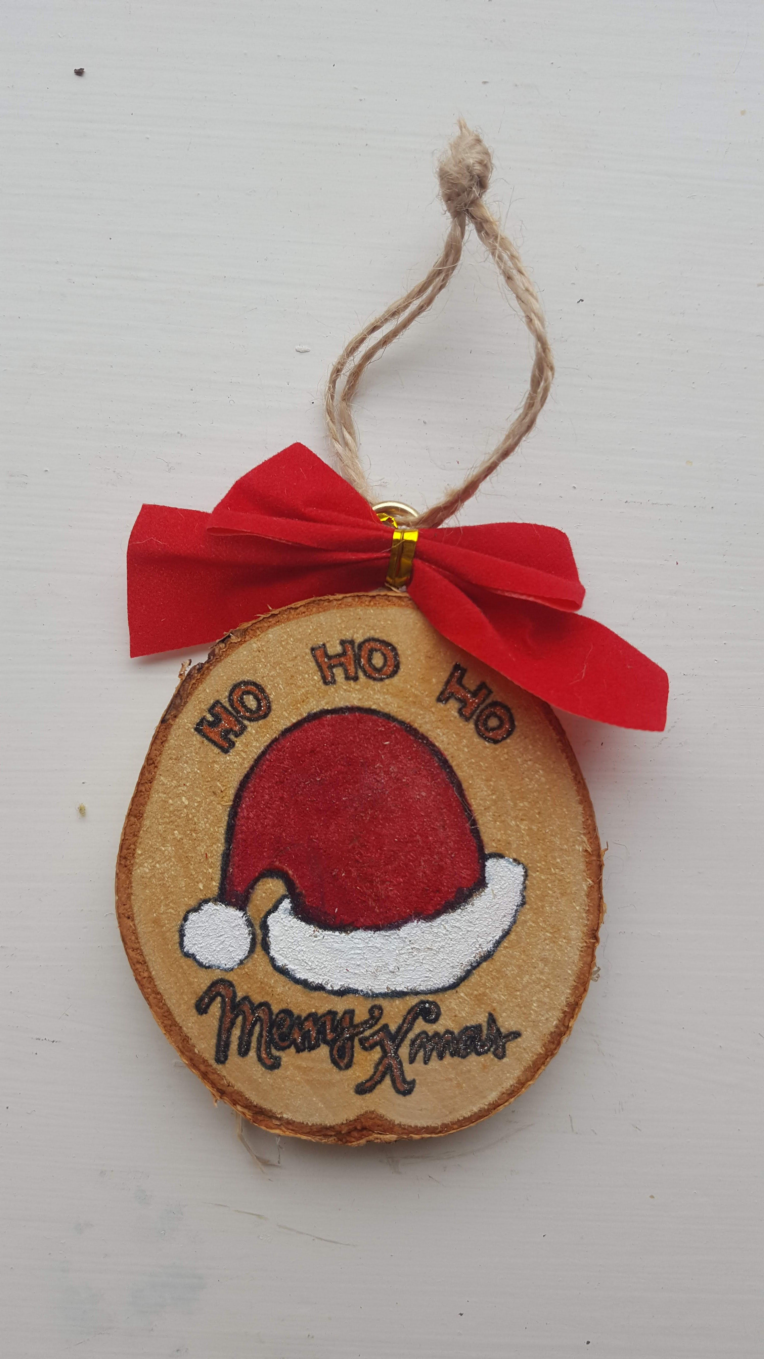 Ho-Ho-Ho Merry Christmas - Wooden Art decoration