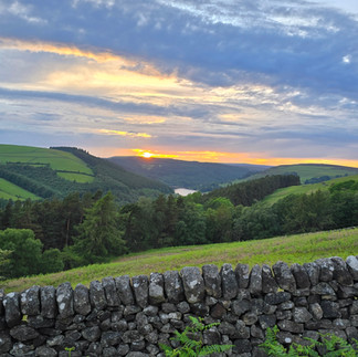 Sunset at the end of the day near Ladybower