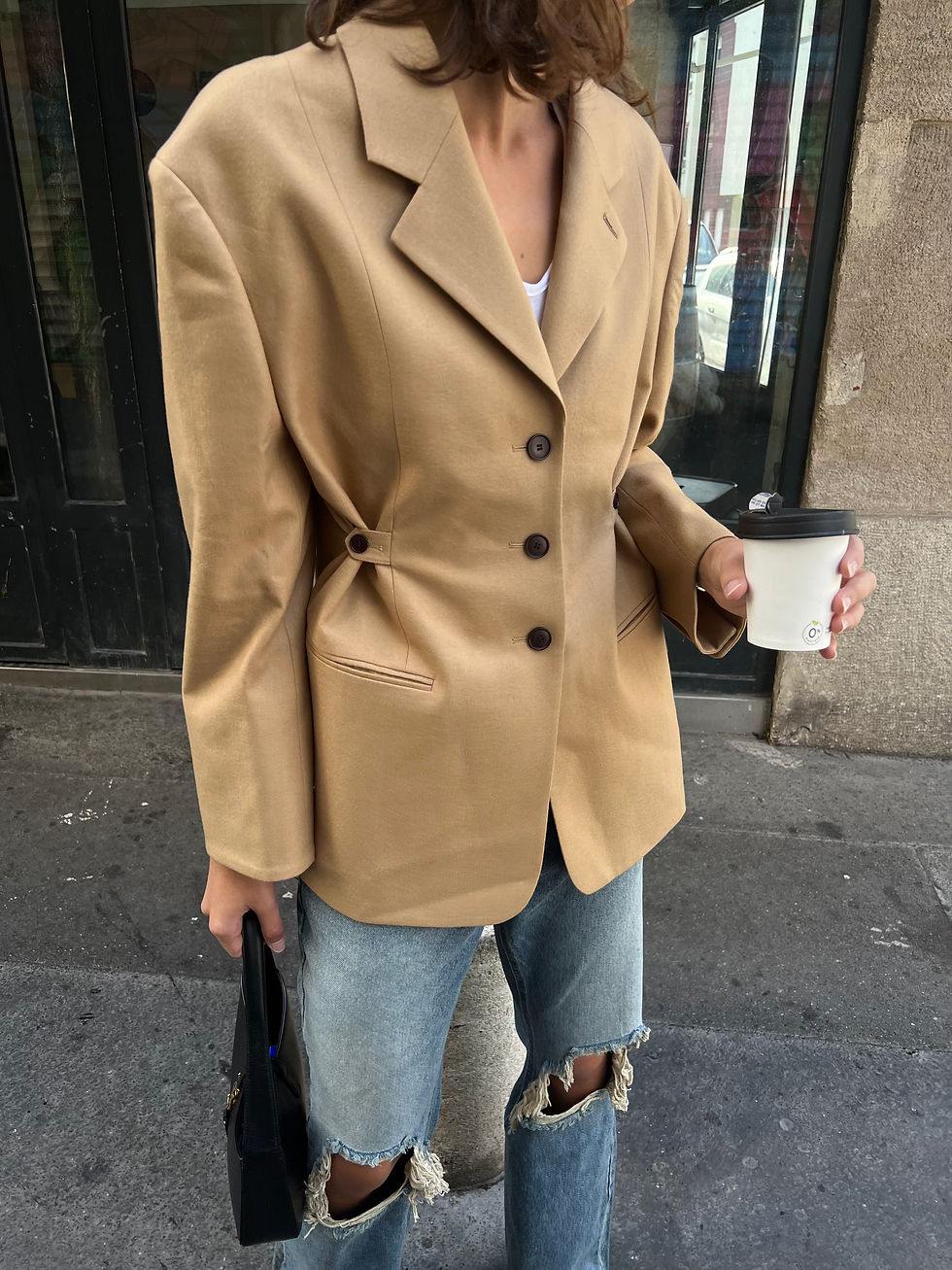 Thumbnail: Oversized Two-Ways Wool Blazer