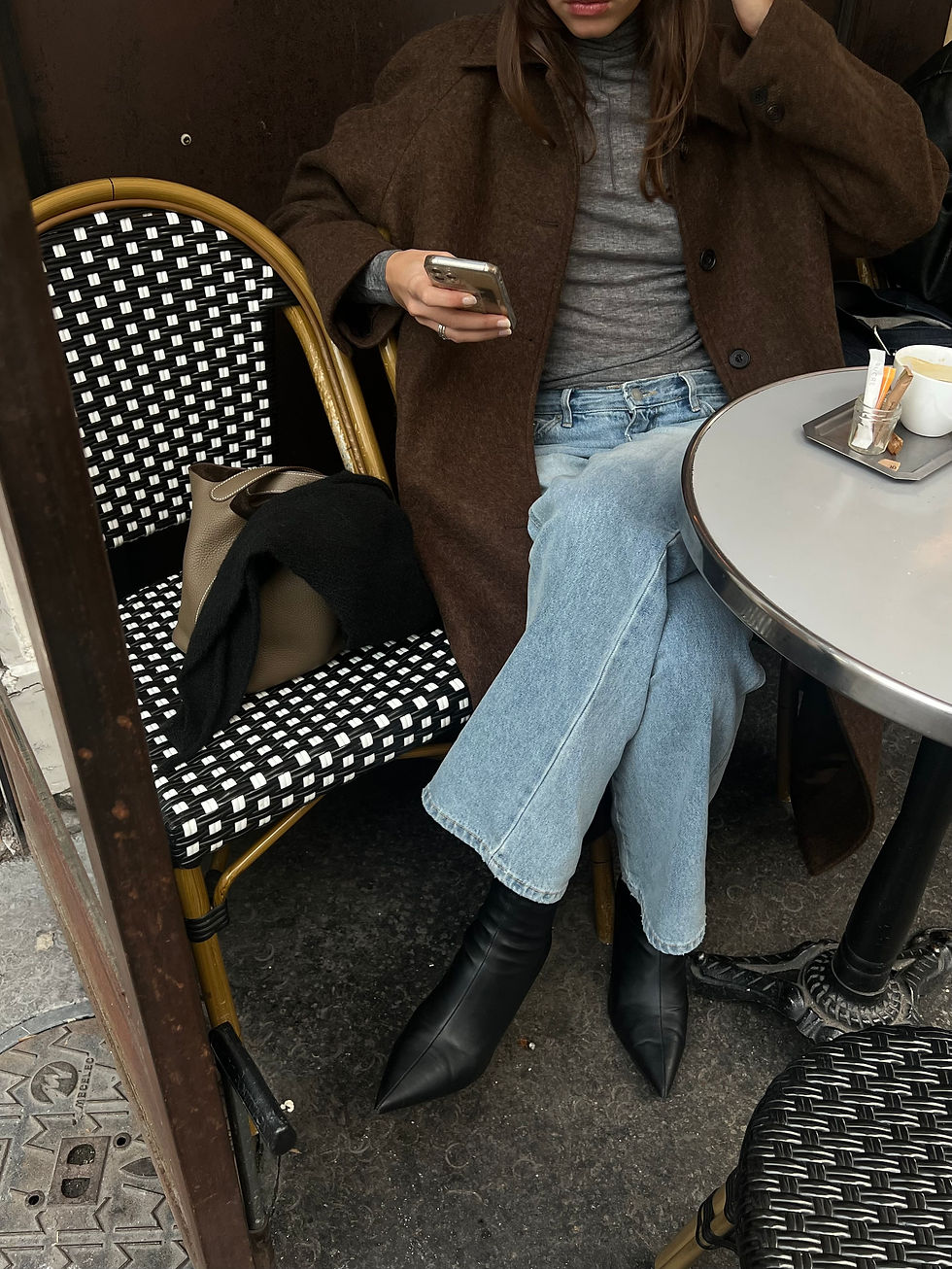 Thumbnail: Chocolate Belted Wool Coat