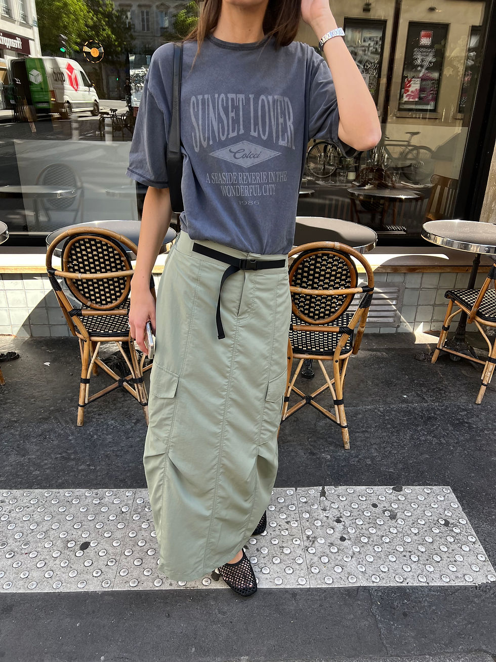 Thumbnail: Khaki Belted Cargo Skirt