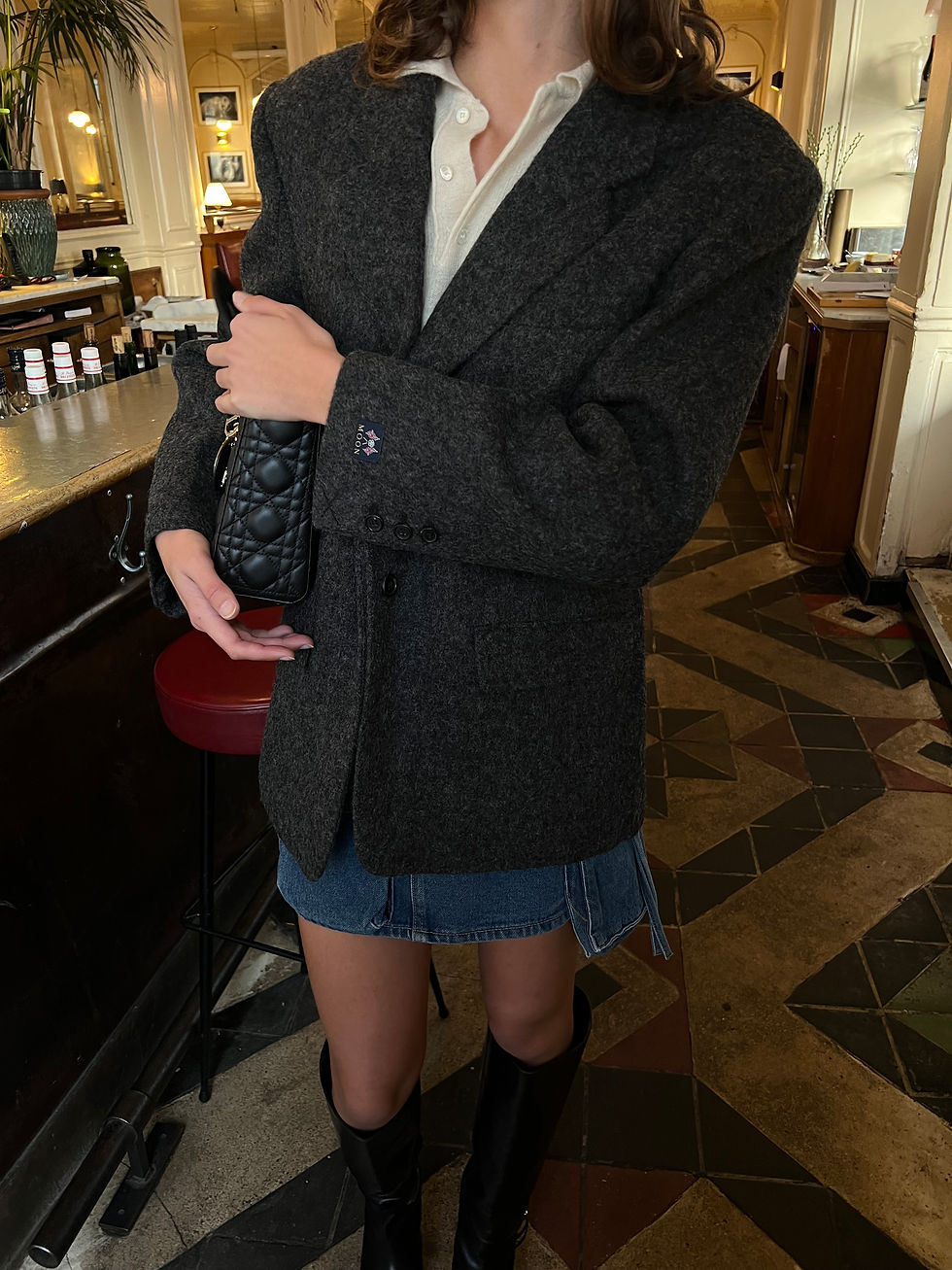 Thumbnail: Oversized Charcoal Wool Blazer (Abraham Moon Wool)