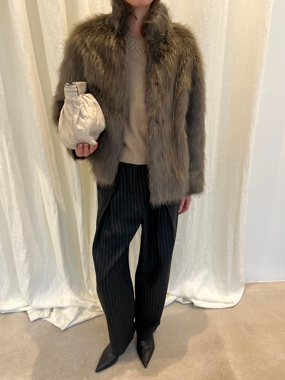 Thumbnail: Pleated Striped Trousers
