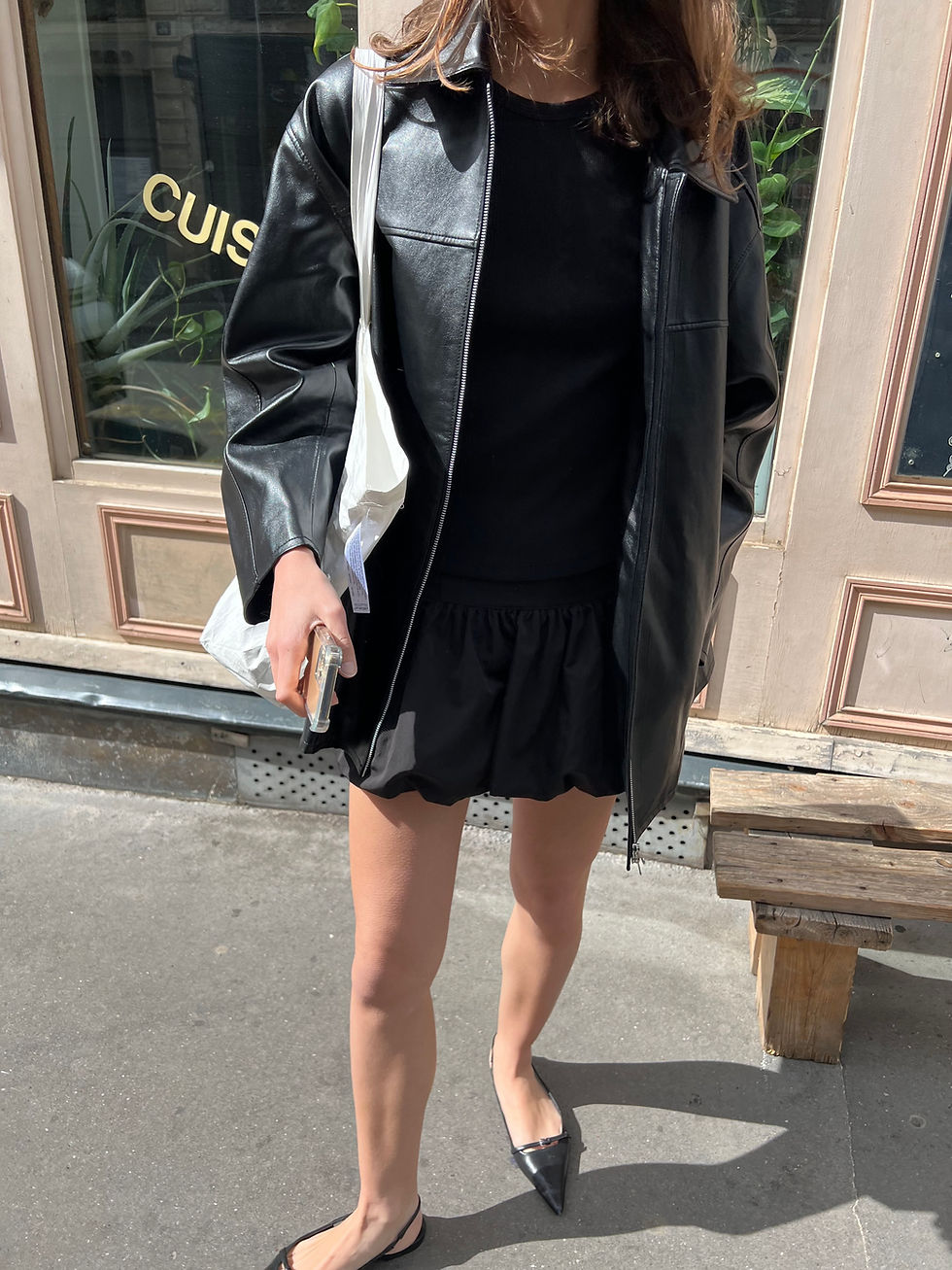 Thumbnail: Zip-Up Faux Leather Jacket