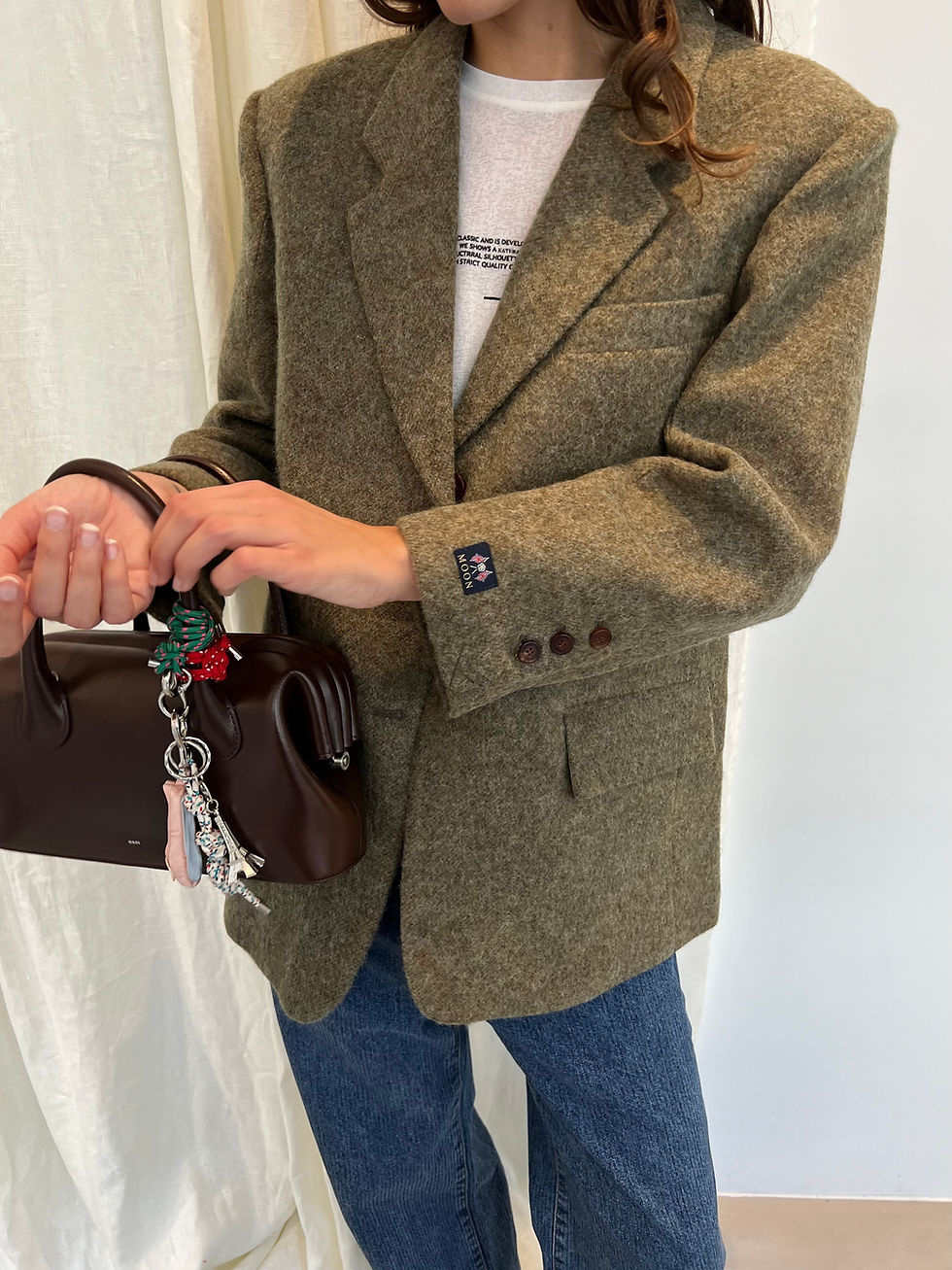 Thumbnail: Khaki Green Wool Blazer (Abraham Moon Wool)