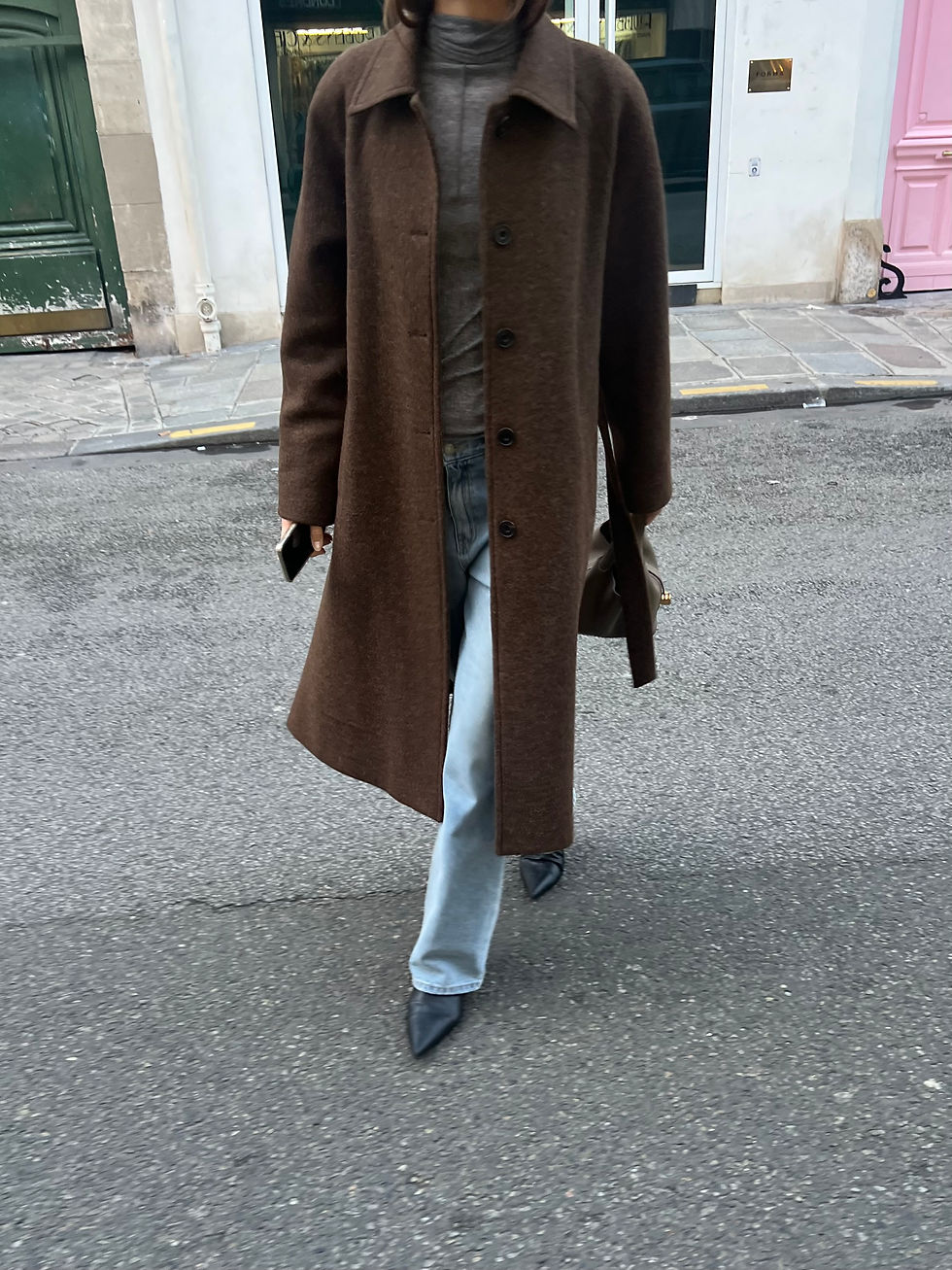 Thumbnail: Chocolate Belted Wool Coat