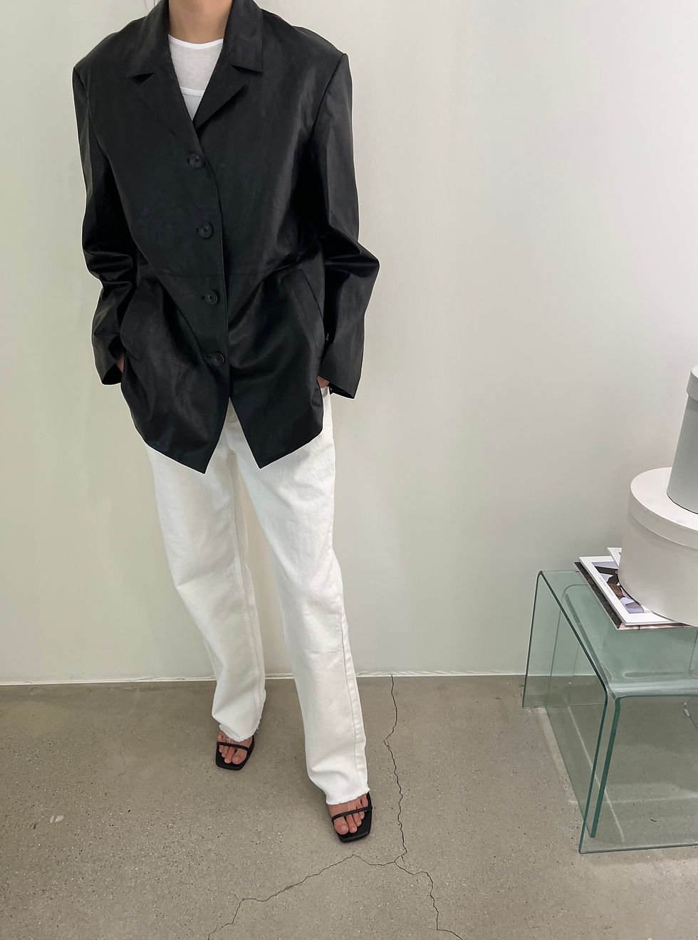 Thumbnail: Single Breasted Leather Jacket