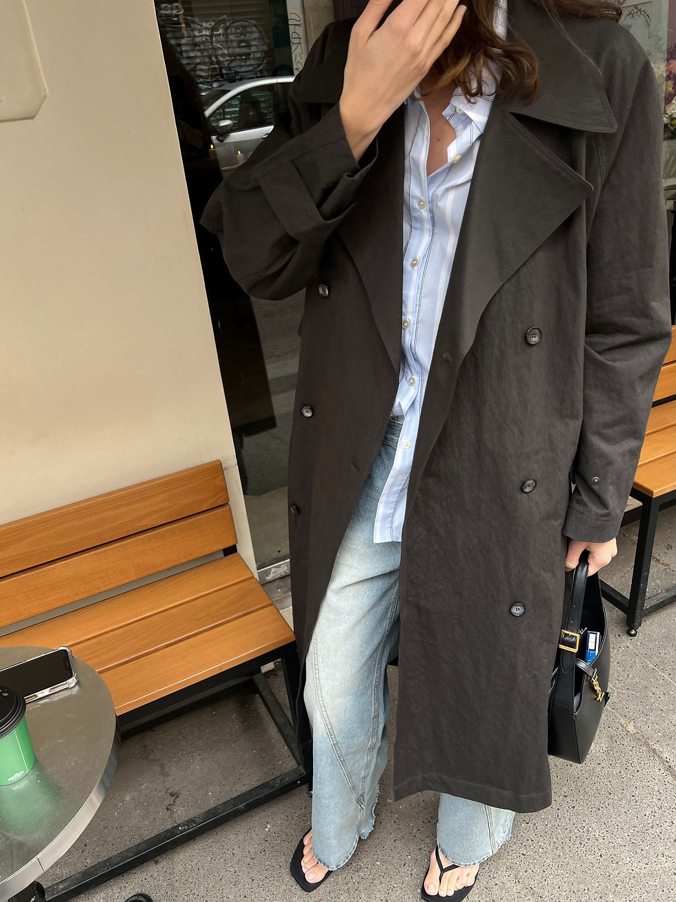 Thumbnail: Charcoal Oversized Trench Coat