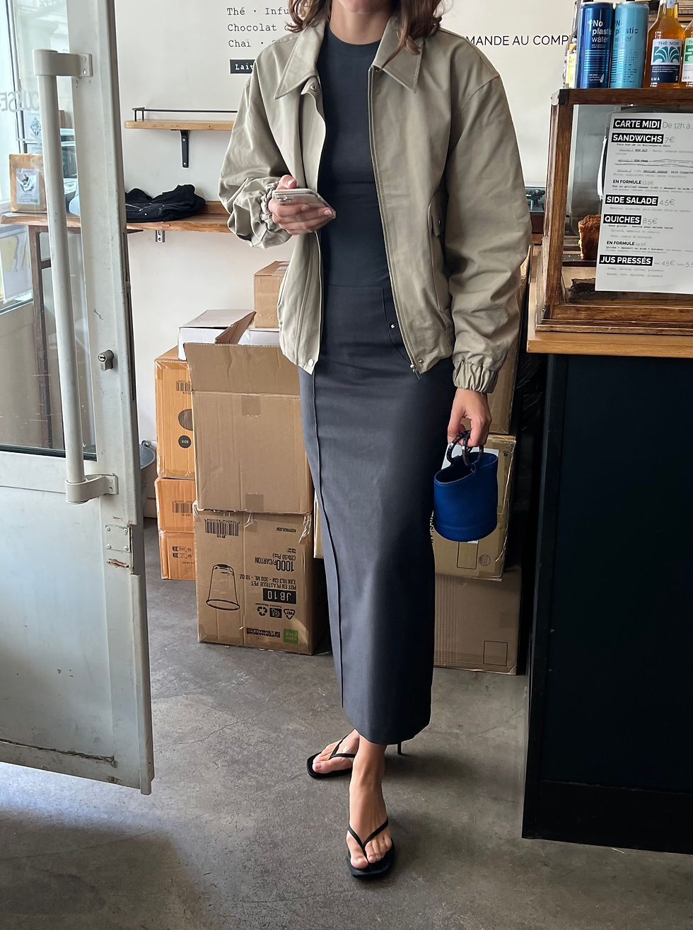 Thumbnail: Boxy Cotton Blouson Jacket