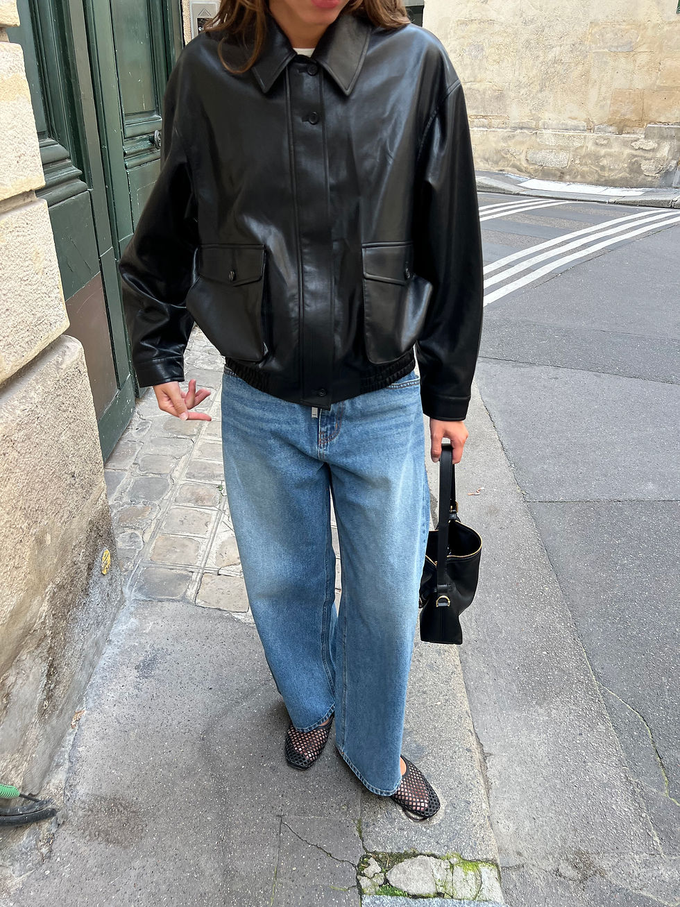 Thumbnail: Boxy Faux Leather Jacket (2colors)