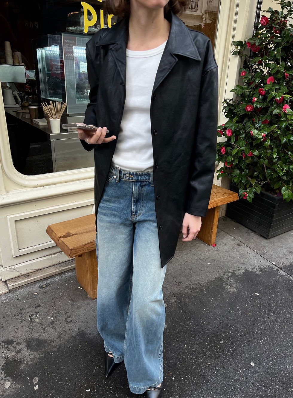Thumbnail: Oversized Faux Leather Jacket (2colors)