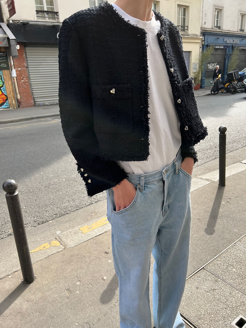 Thumbnail: Heart Tweed Cropped Jacket