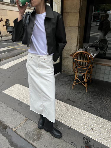 White Denim Skirt | LE:APT