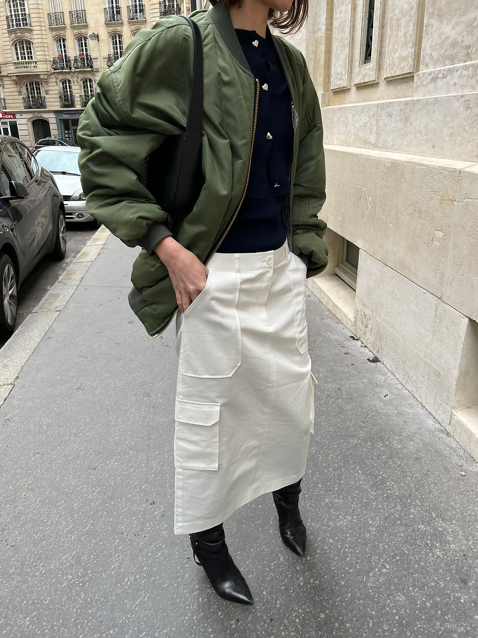 White Cargo Skirt