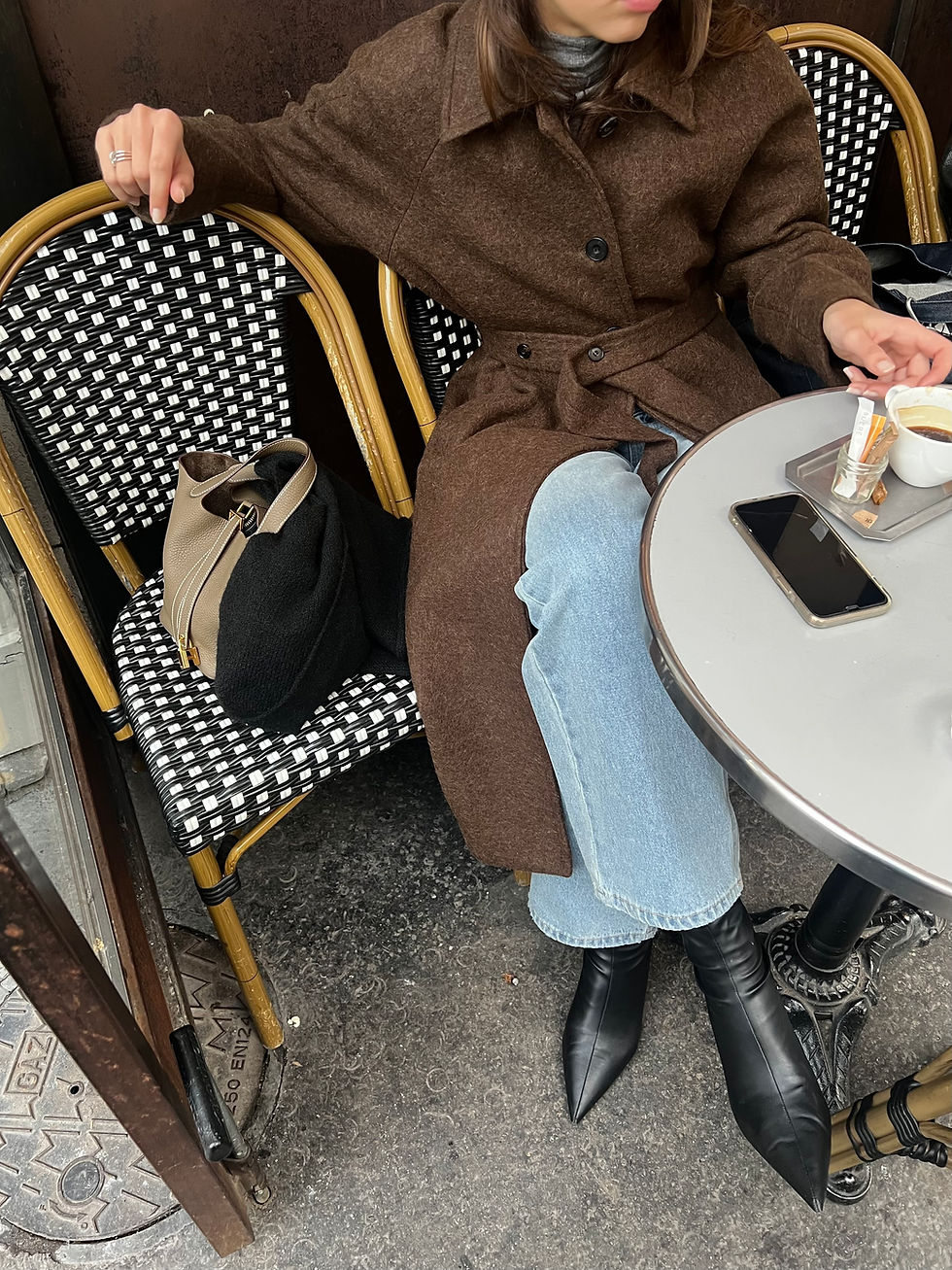 Thumbnail: Chocolate Belted Wool Coat