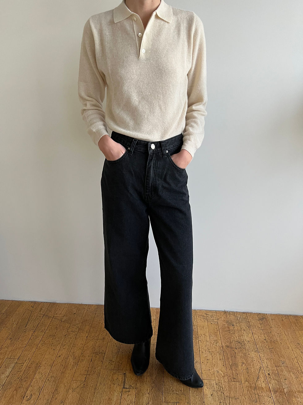 Thumbnail: Black Wide Leg Jeans