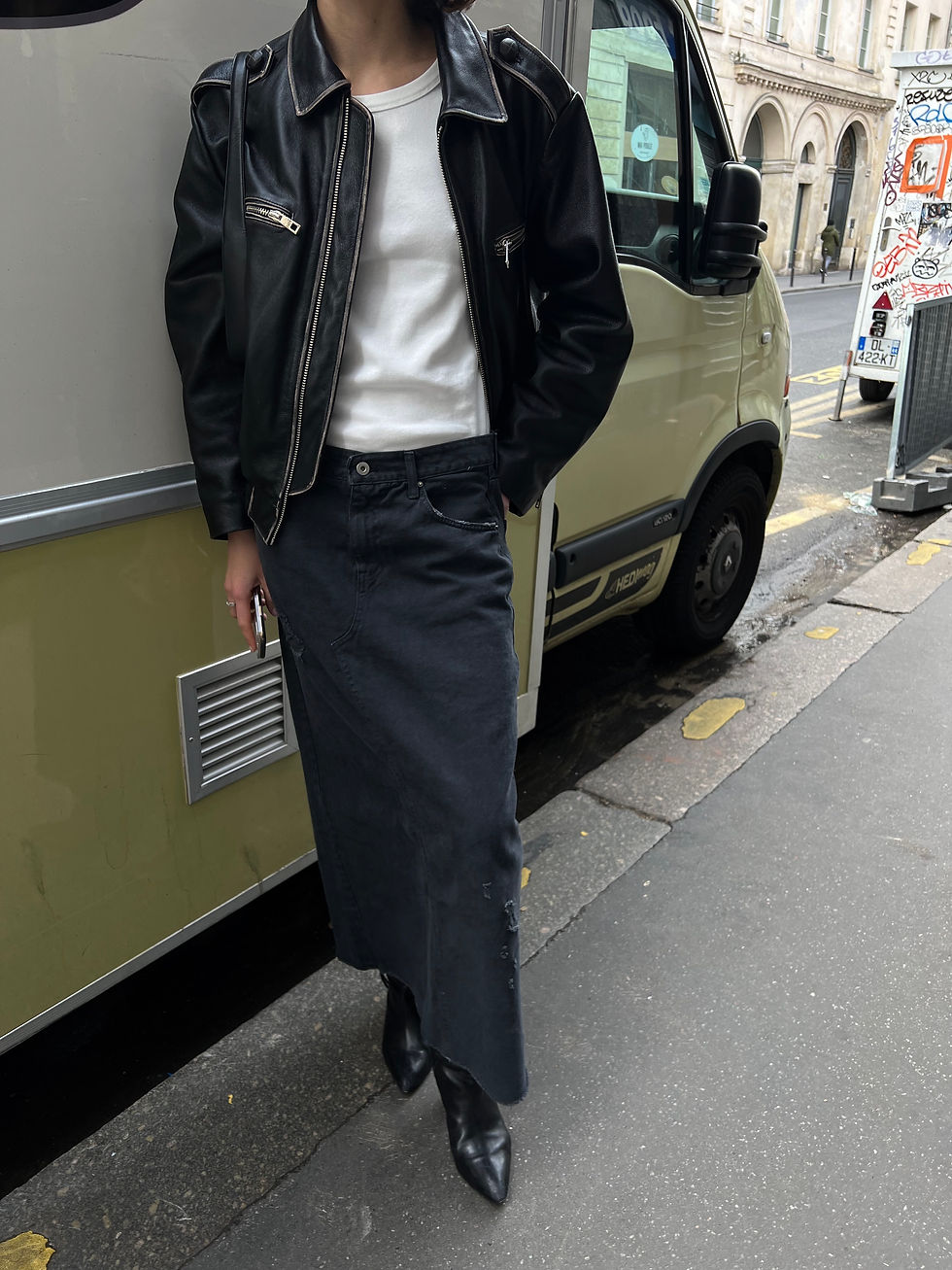 Thumbnail: Black Denim Skirt