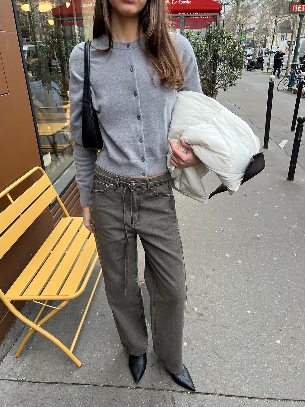 Thumbnail: Brown Curved Seam Jeans