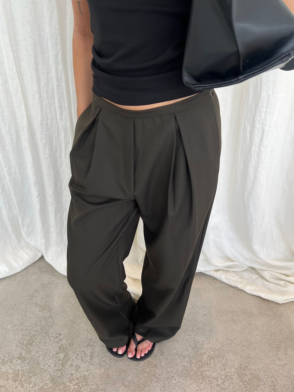 Thumbnail: Brown Pintuck Trousers