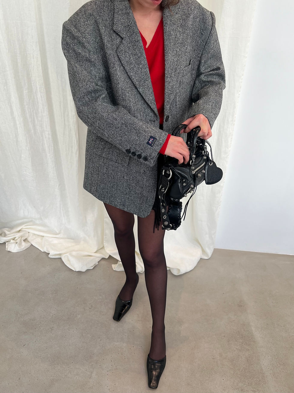 Thumbnail: Oversized Herringbone Blazer (Abraham Moon Wool)