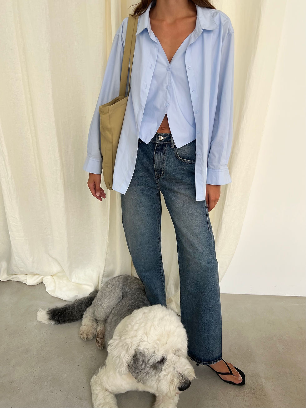 Thumbnail: Oversized Inner Vest Shirt (2colors)