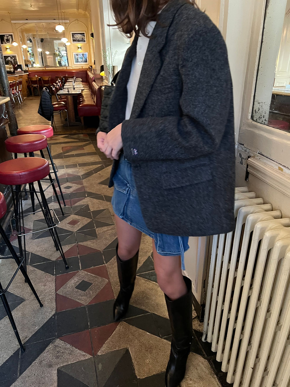 Oversized Charcoal Wool Blazer (Abraham Moon Wool)