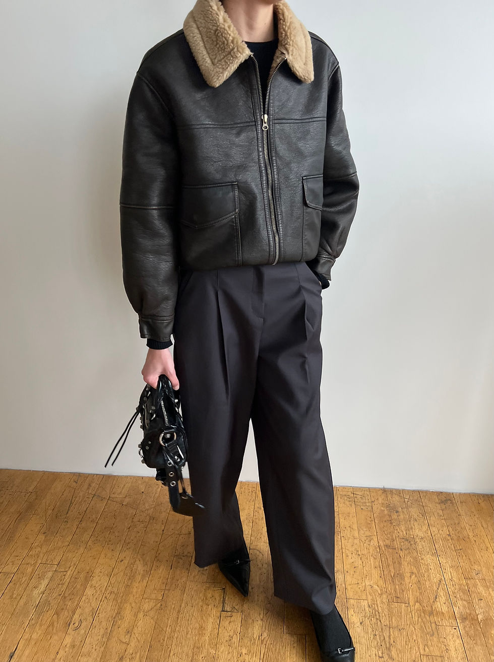 Thumbnail: [PRE-ORDER] Faux Leather Shearling Jacket