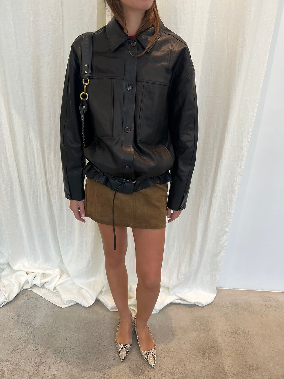 Thumbnail: Leather Button Jacket