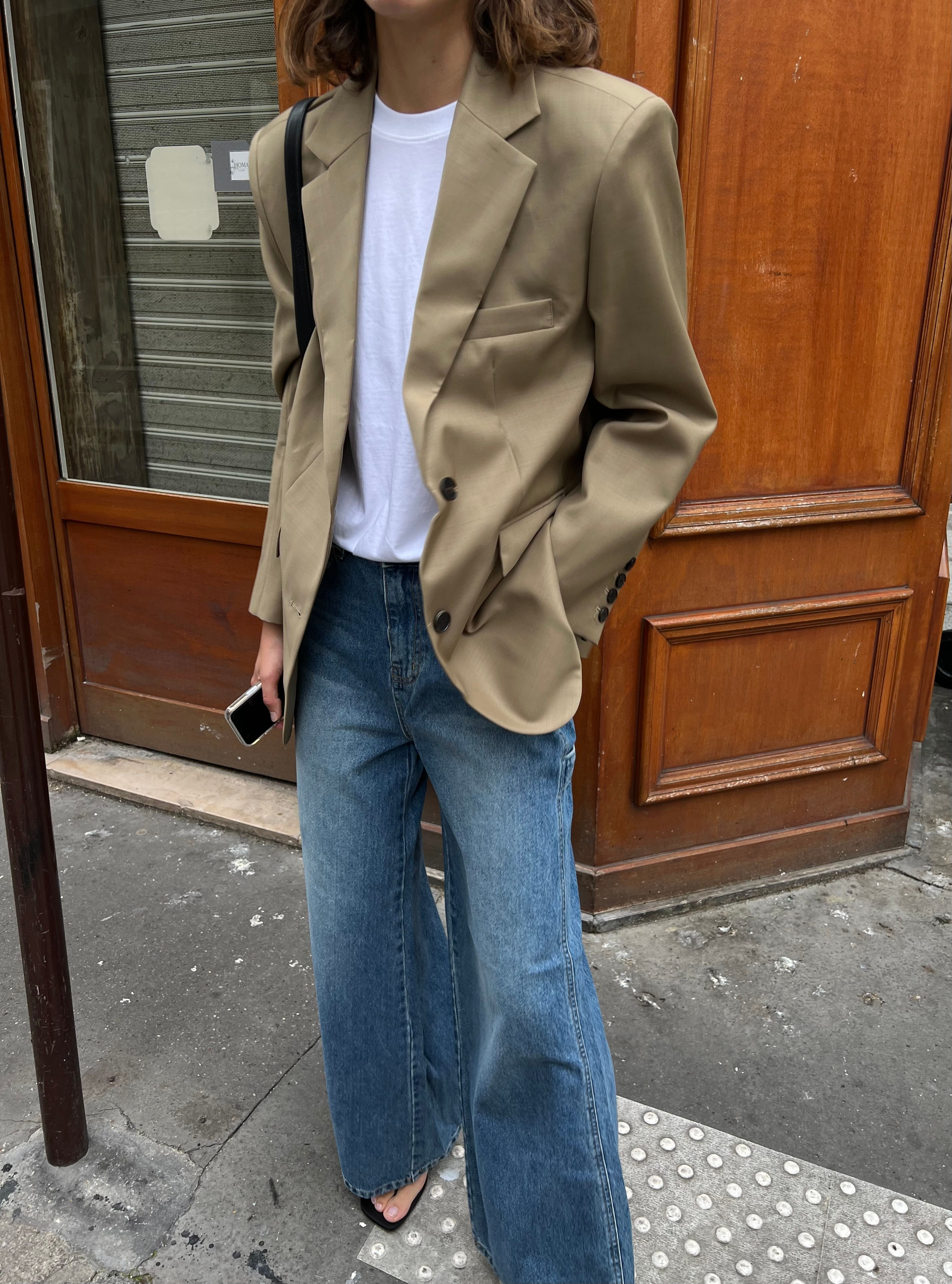 Oversized Wool Blend Blazer (2colors)