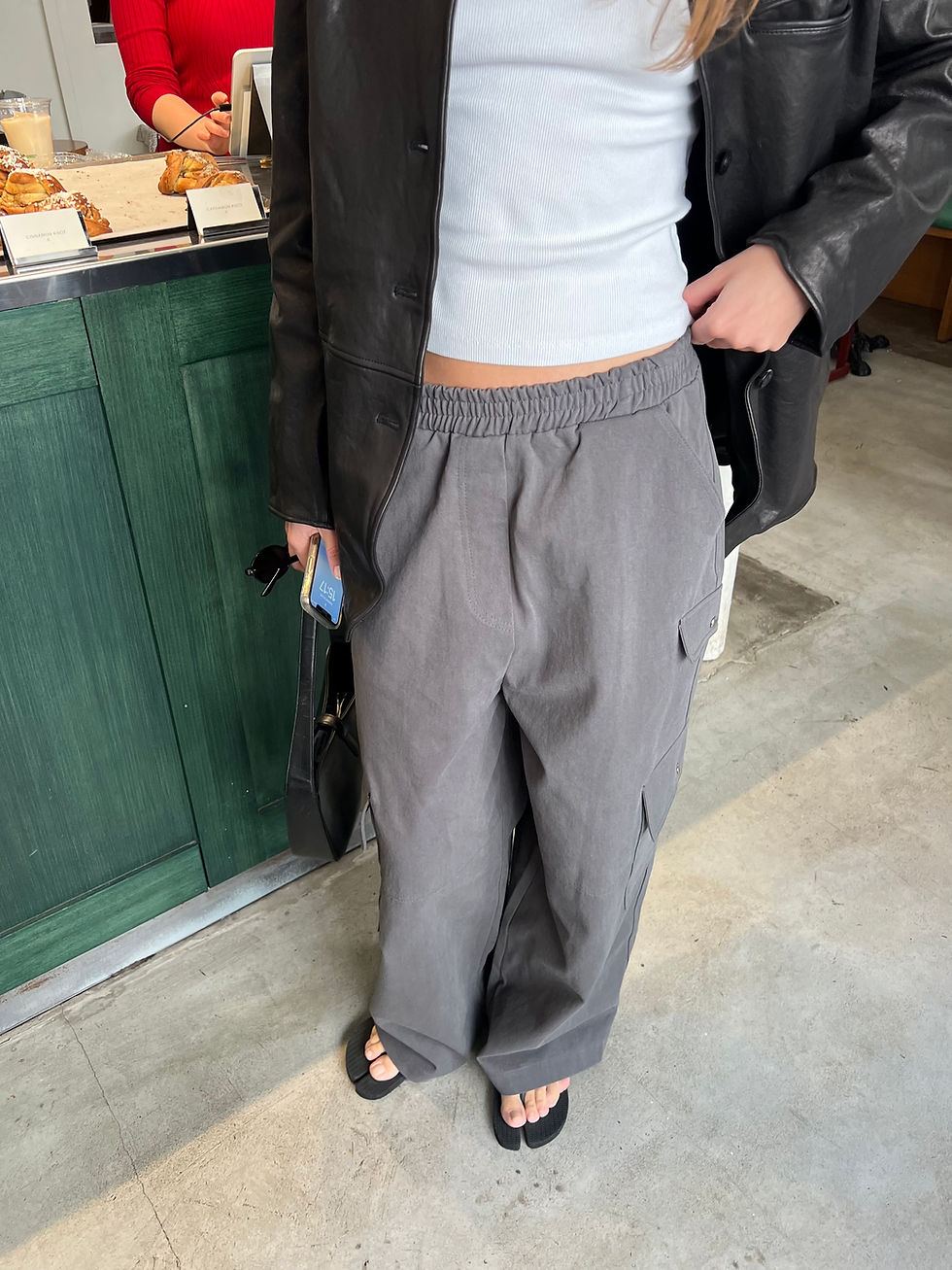 Thumbnail: Gray Wide Leg Cargo Pants