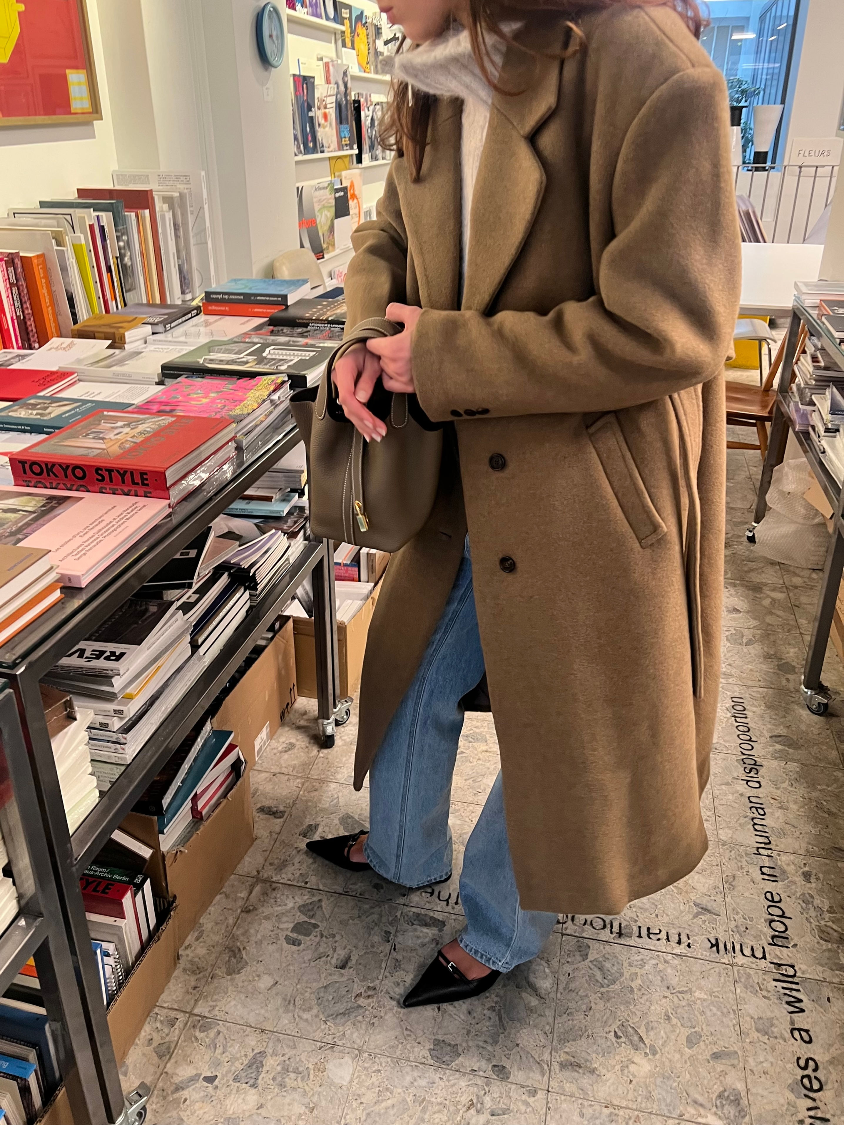 Tan Belted Cashmere Blend Coat