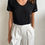 Thumbnail: Scoop Neck Wool Blend T-shirt (2colors)