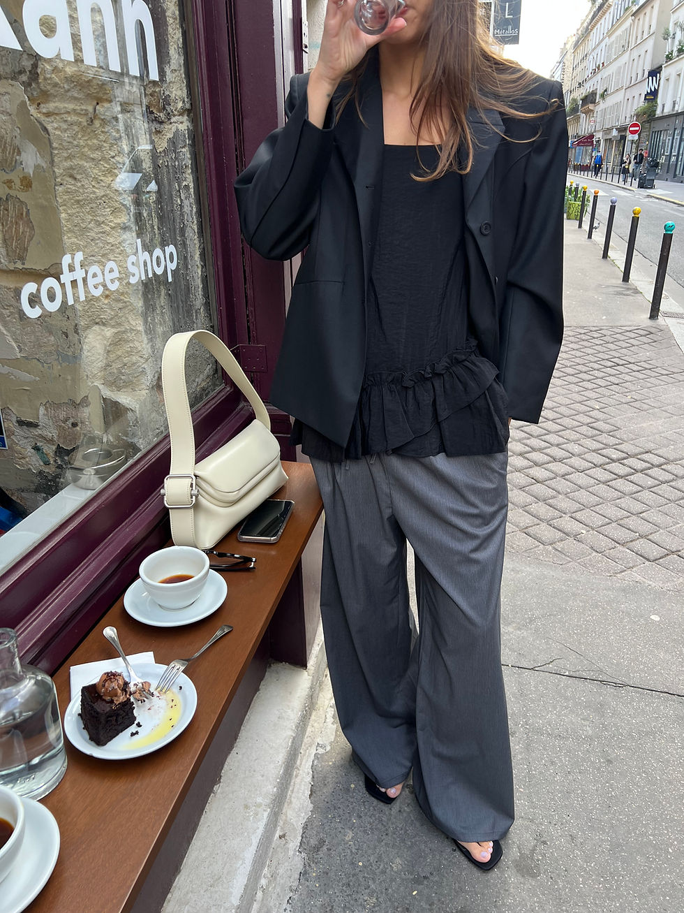 Thumbnail: Pinstripe Pleated Trousers (2colors)