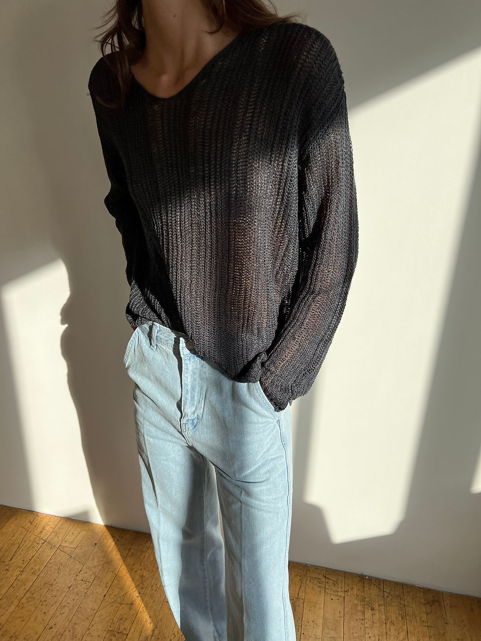 Oversized Mesh Jumper (2colors)