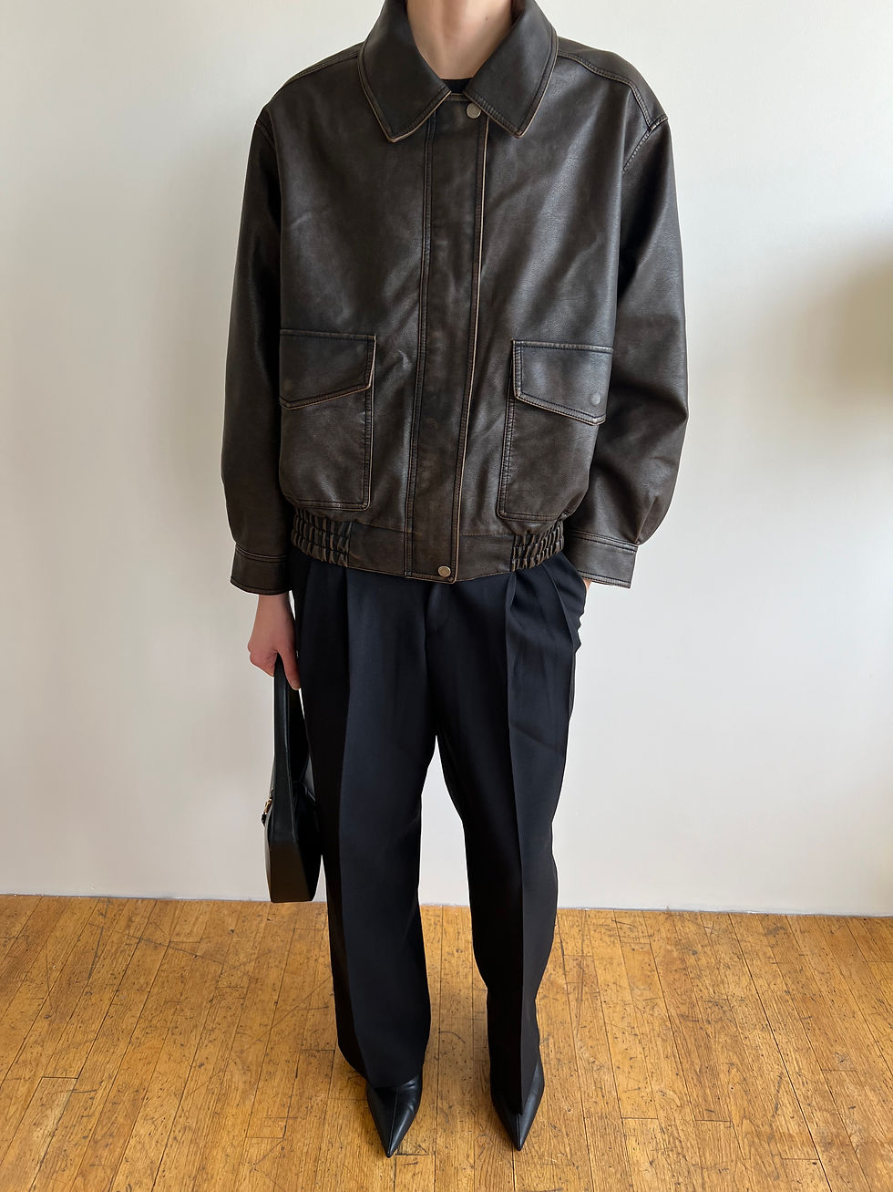 Thumbnail: Vintage Look Faux Leather Jacket