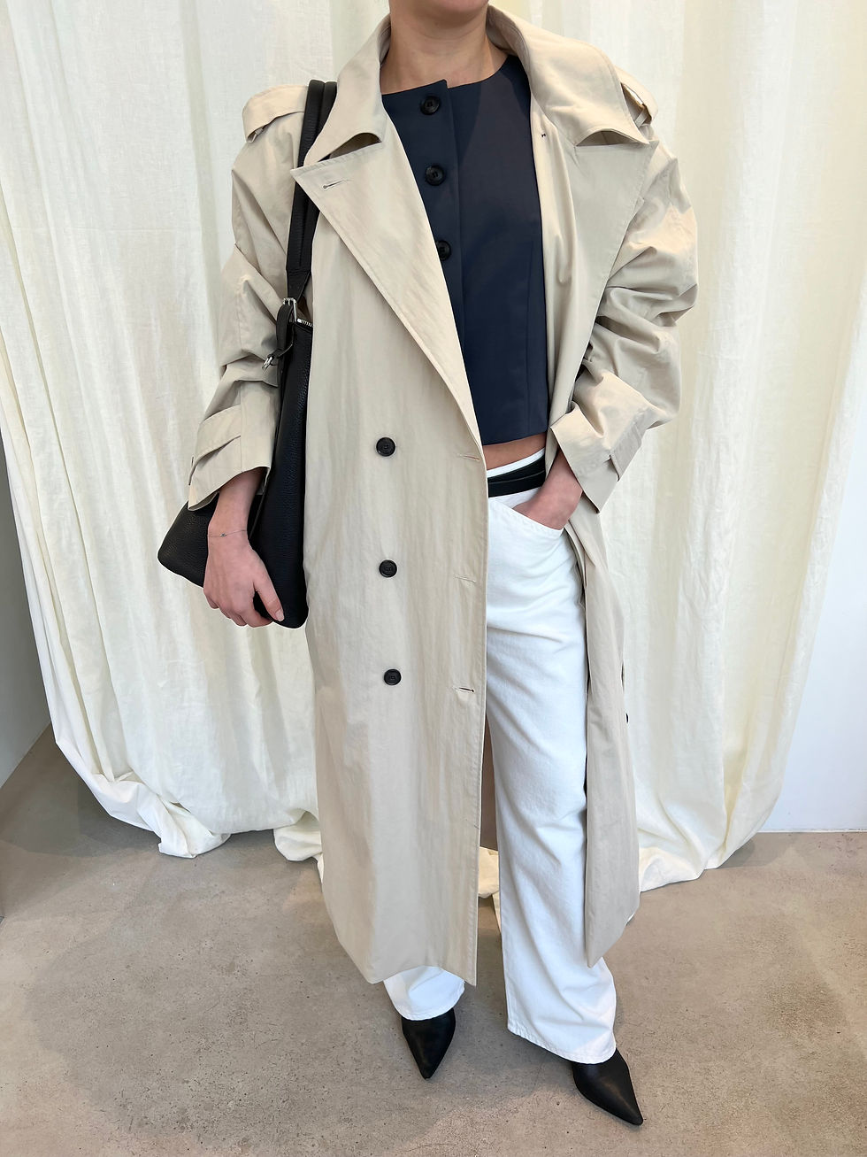 Thumbnail: Shoulder-pad Oversized Trench Coat