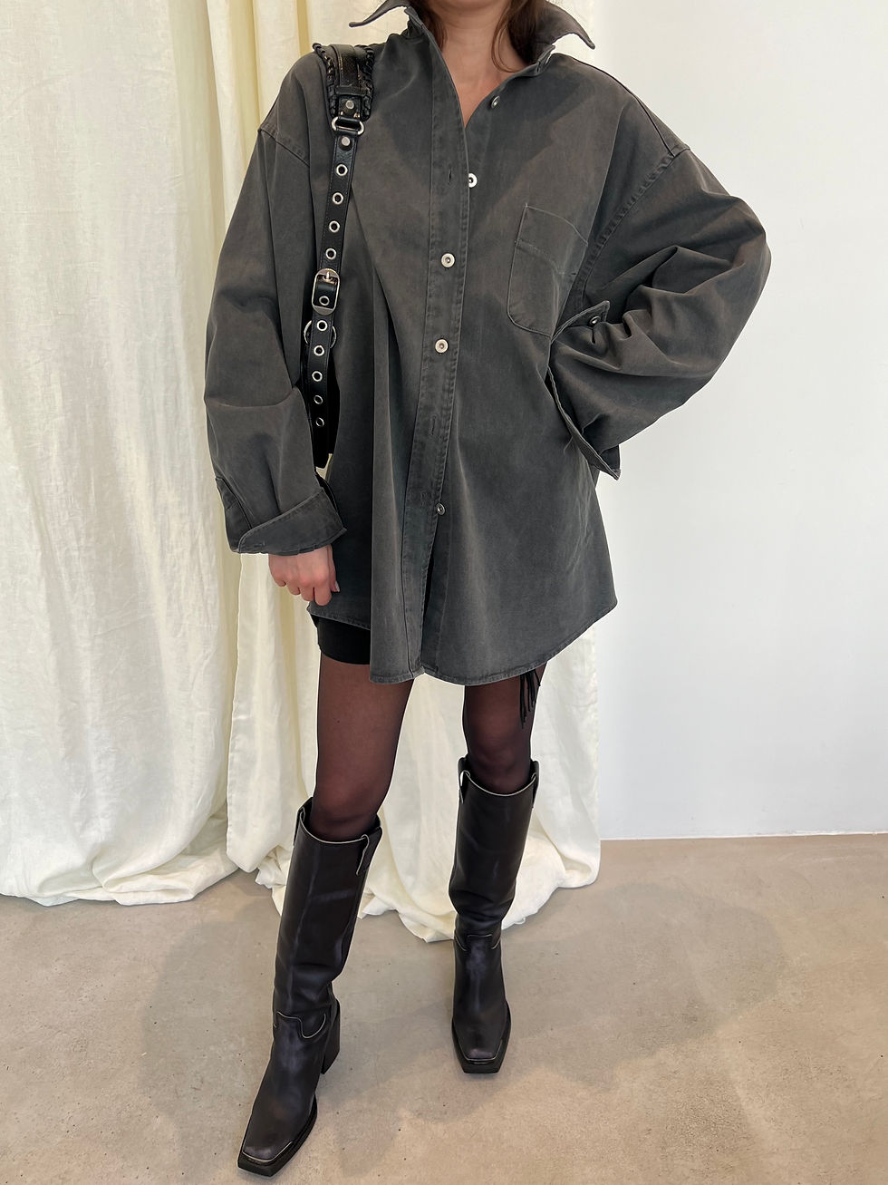 Thumbnail: Super Oversized Dyed Shirt Jacket