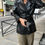 Thumbnail: Glossy Belted Leather Jacket