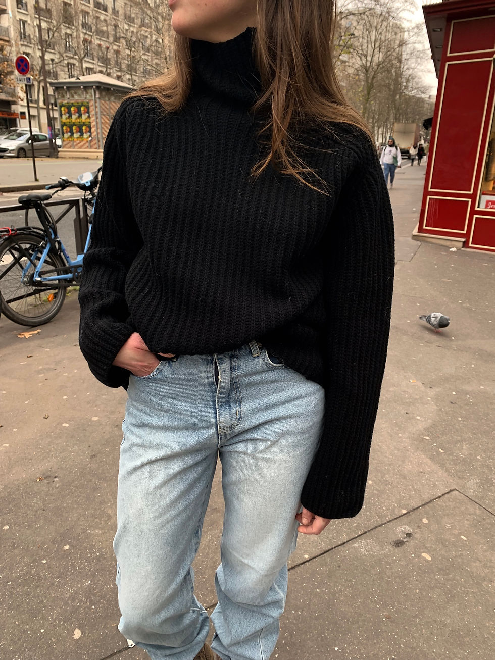 Thumbnail: High Neck Knit Jumper (2colors)