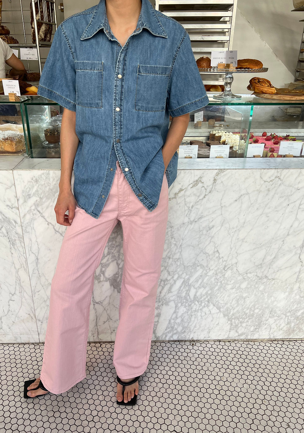 Thumbnail: Light Pink Flared Jeans