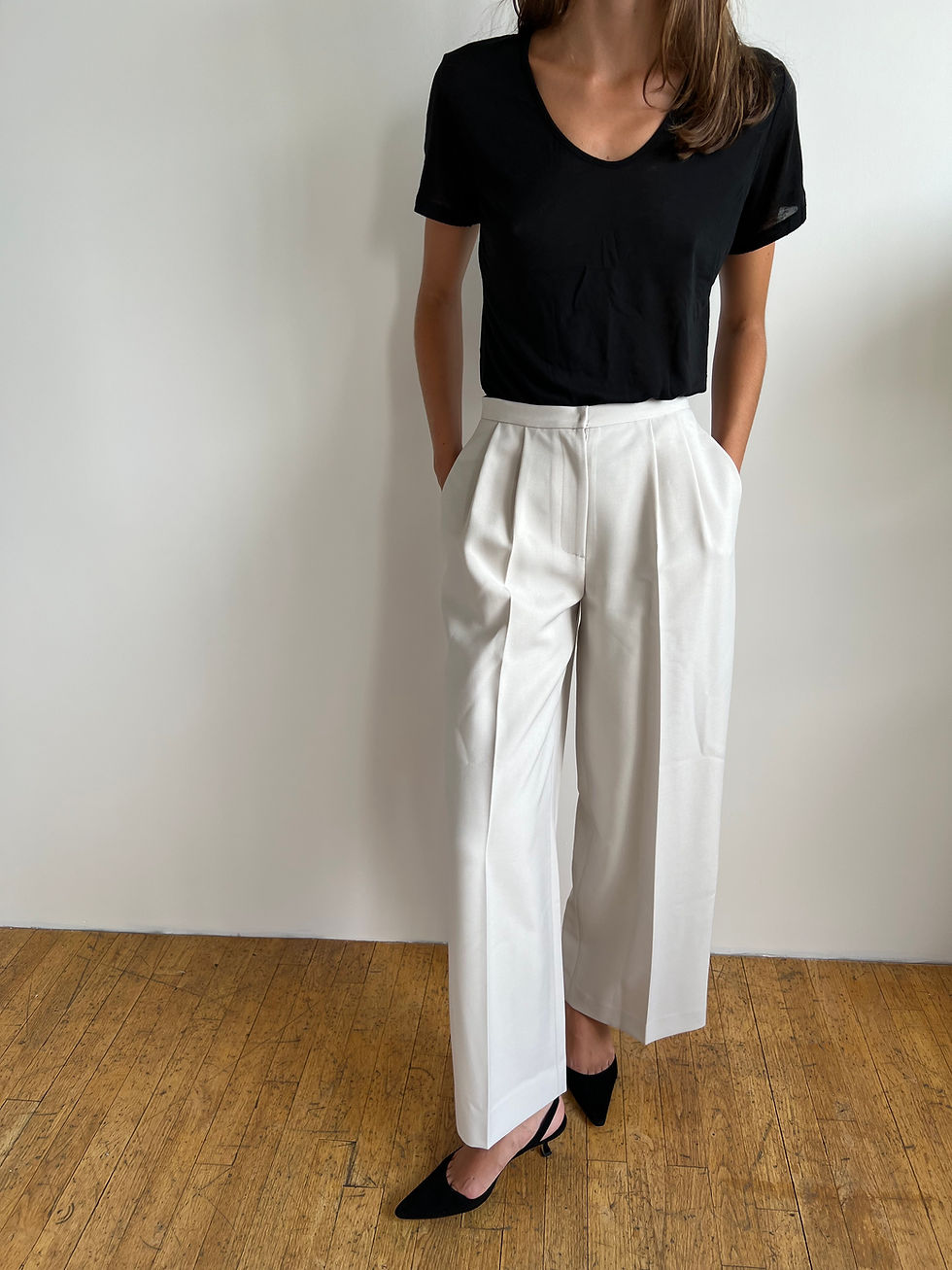 Thumbnail: Scoop Neck Wool Blend T-shirt (2colors)
