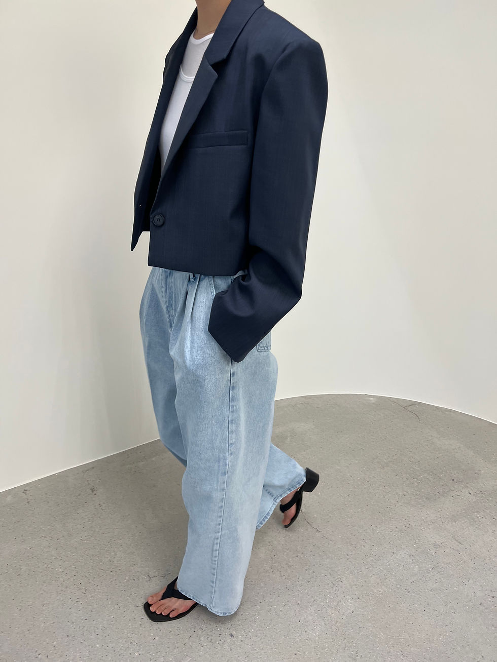 Thumbnail: Navy Cropped Blazer