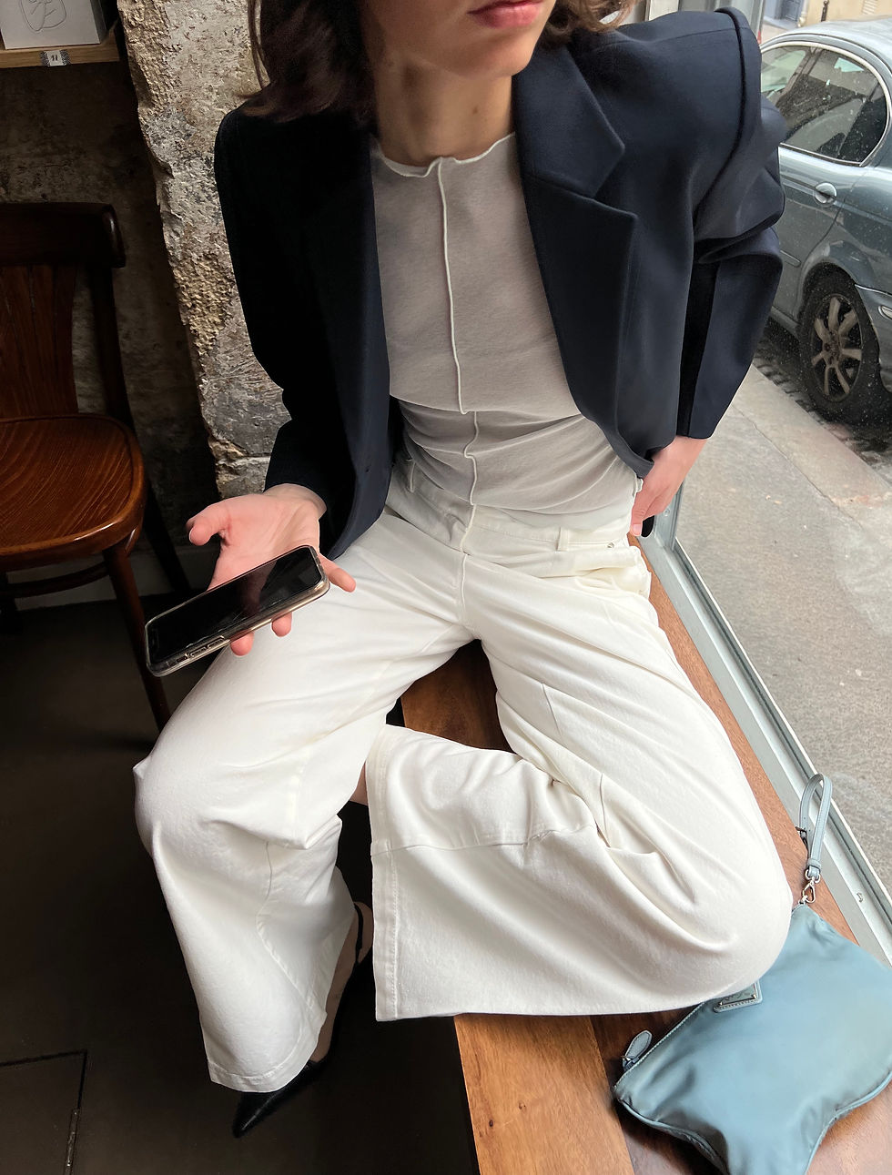 Thumbnail: White Denim Cargo Pants