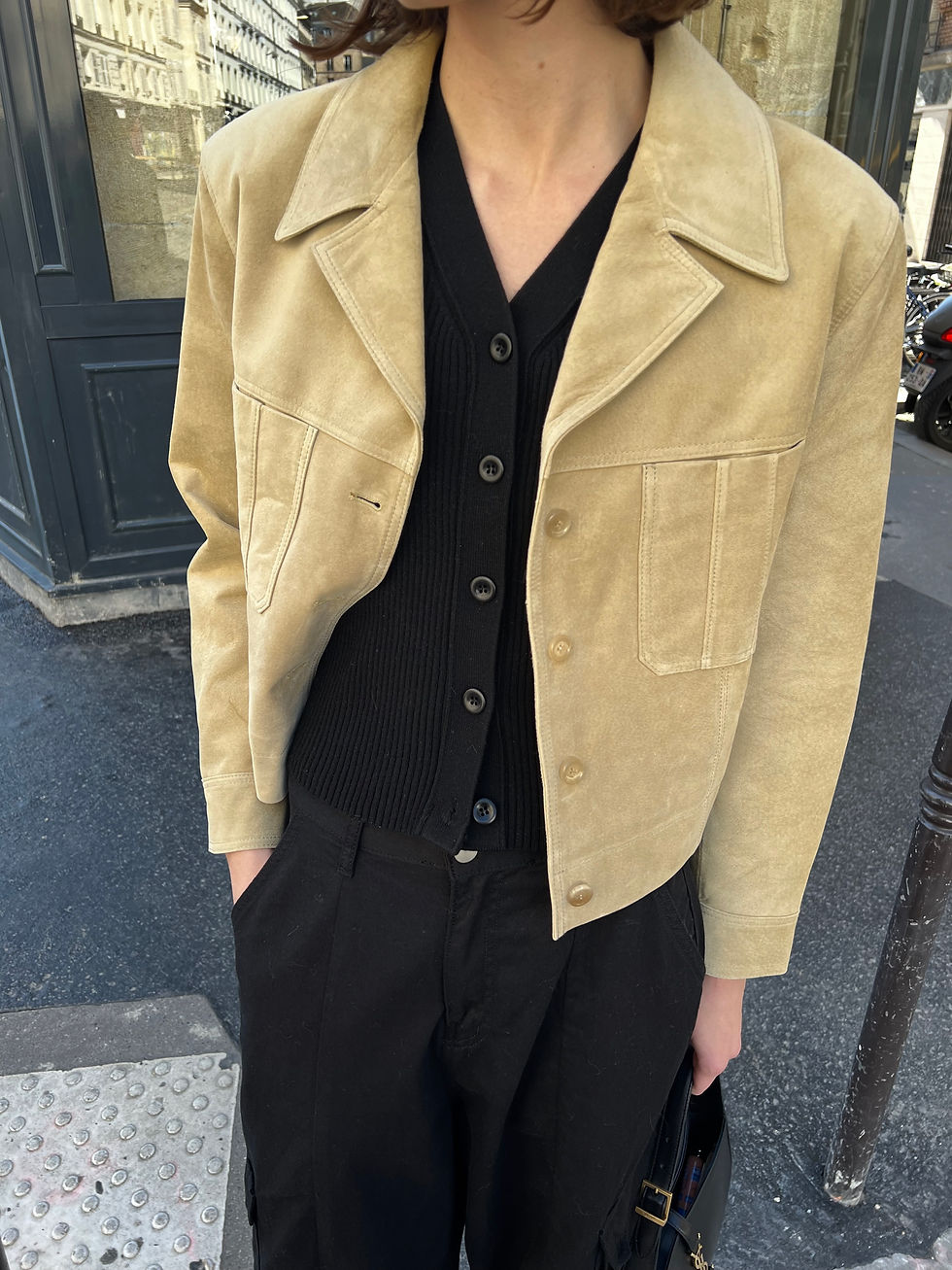 Thumbnail: Ribbed V-neck Cardigan (2colors)