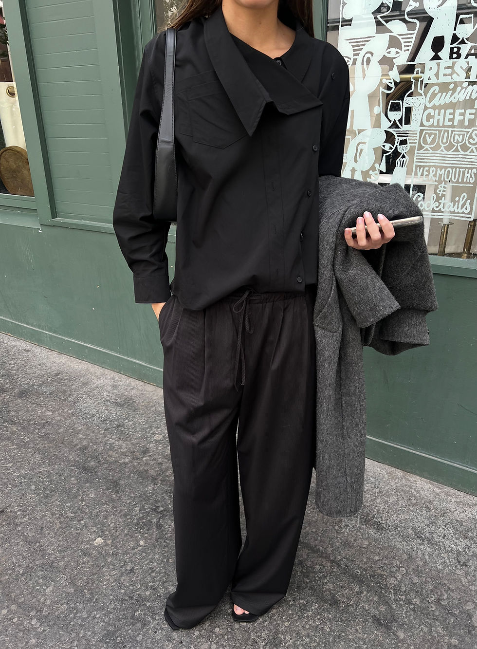 Thumbnail: Pinstripe Pleated Trousers (2colors)